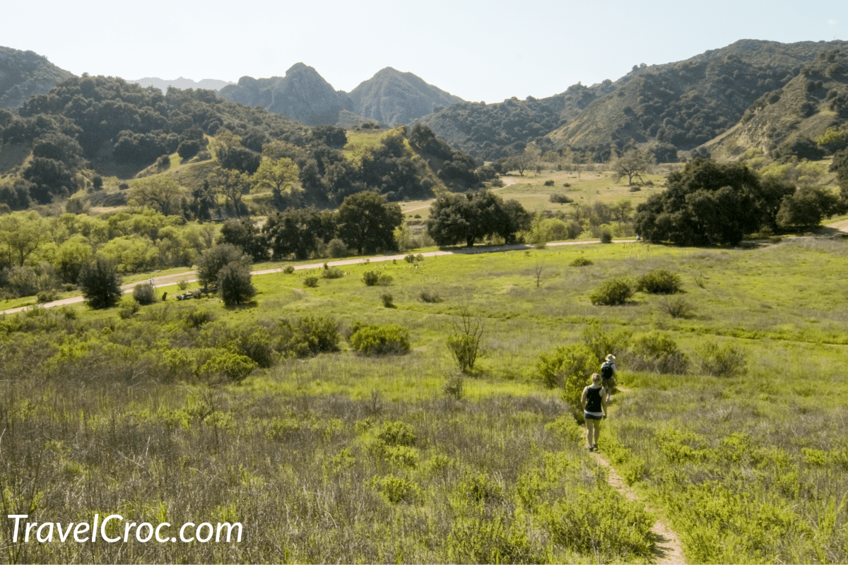 Grasslands Hiking Trail overlooking park in Malibu
