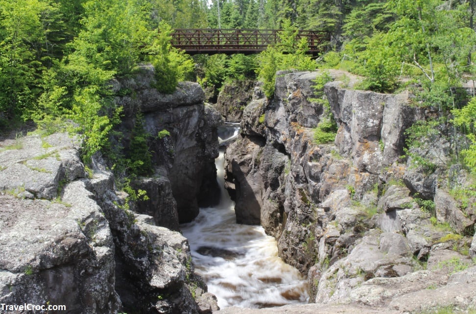 River flowing through a gorge in Temperance River State Park, Minnesota.