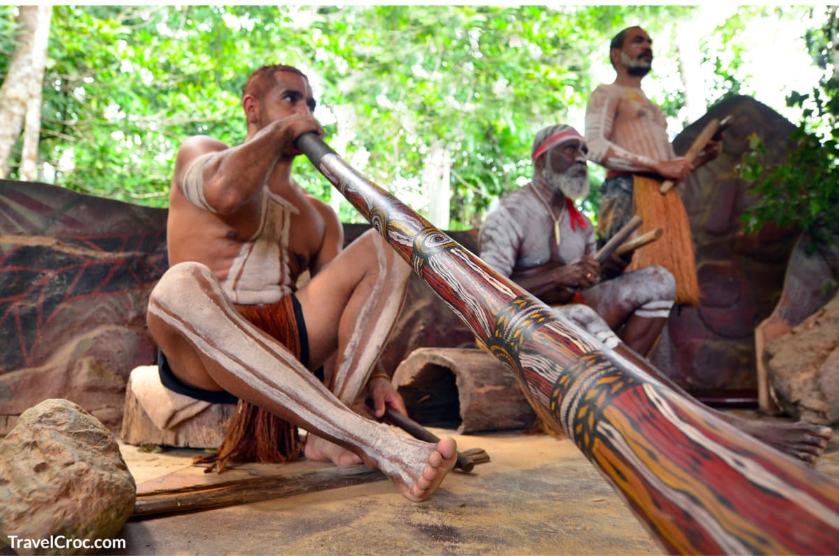 Aboriginal men play music in Queensland