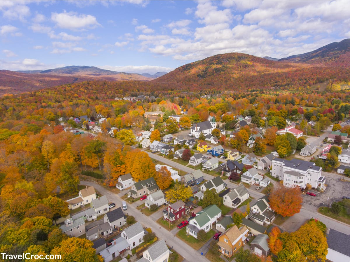 Aerial view of places to stay and things to do in Franconia Nh