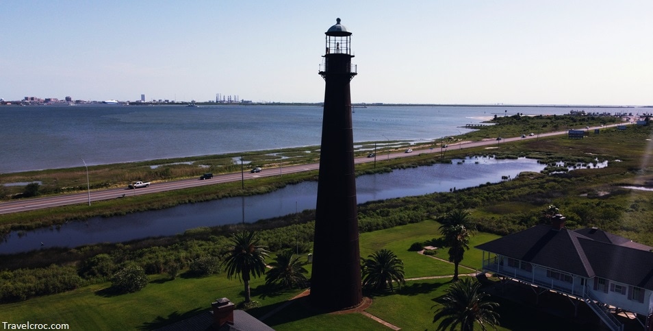 Bolivar Point Lighthouse near Galveston, TX. Dallas to Galveston Beach
