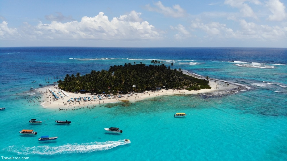Drone view of San Andres, Colombia