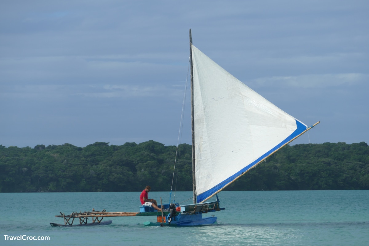 Kanak traditionnal boat in Isle of pines