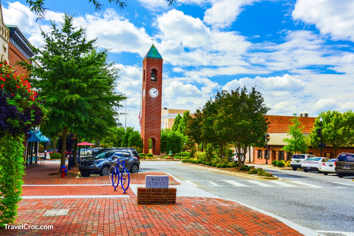Main Street in Downtown Spartanburg South Carolina SC.