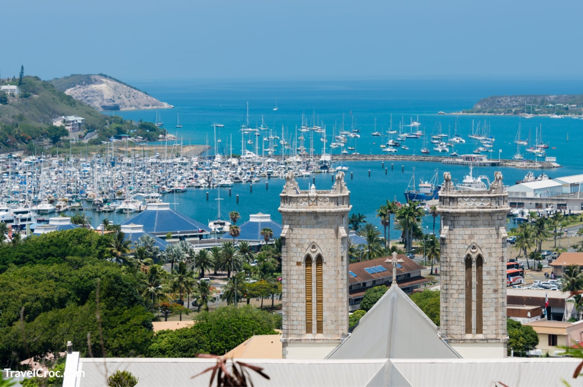Saint Josef Cathedral and Moselle Bay in Noumea, New Caledonia
