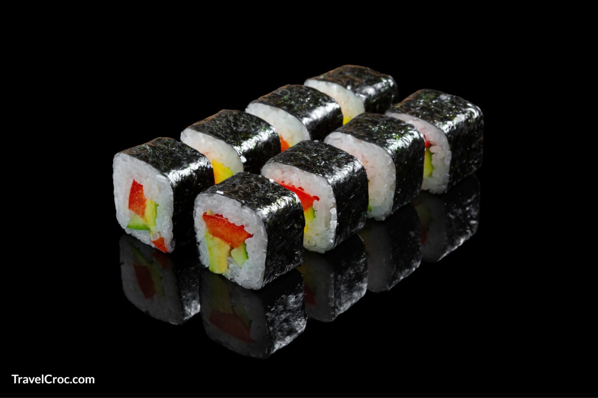 Sushi roll cut in one of the best Japanese restaurants in Bradley beach