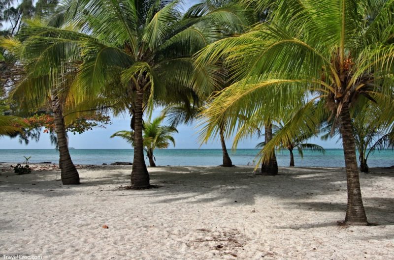 A view of Water Cays Island near Utila Island and the Caribbean Sea. Honduras