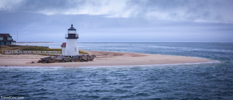Brant Point Light Lighthouse on the Tip of Sand Bar on Nantucket Island