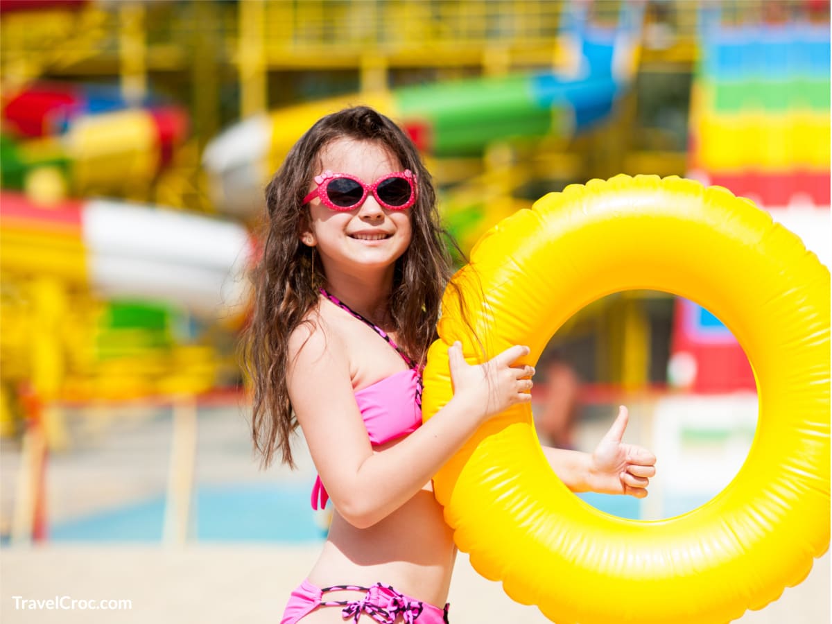 Girl having fun at splash park