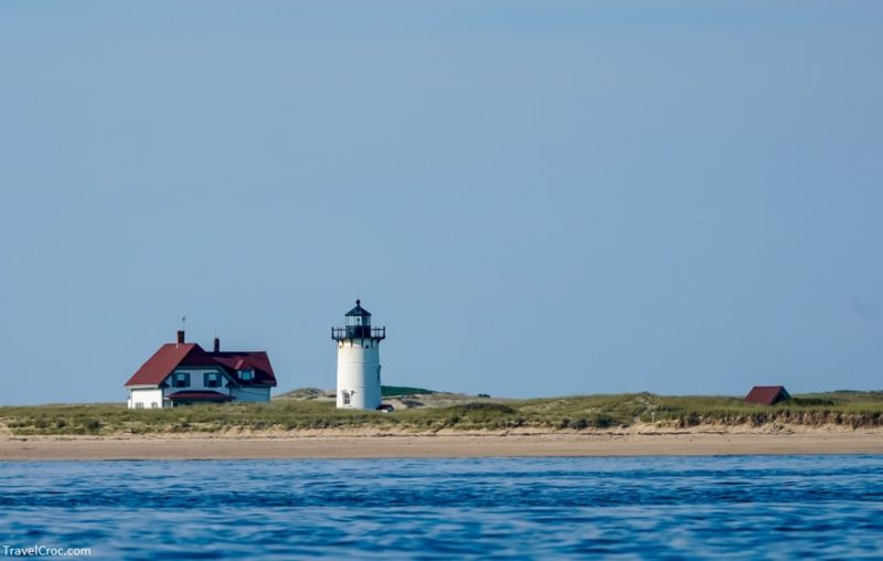 Race Point Lighthouse in Provincetown, Massachusetts with lighthouse keeper's house.