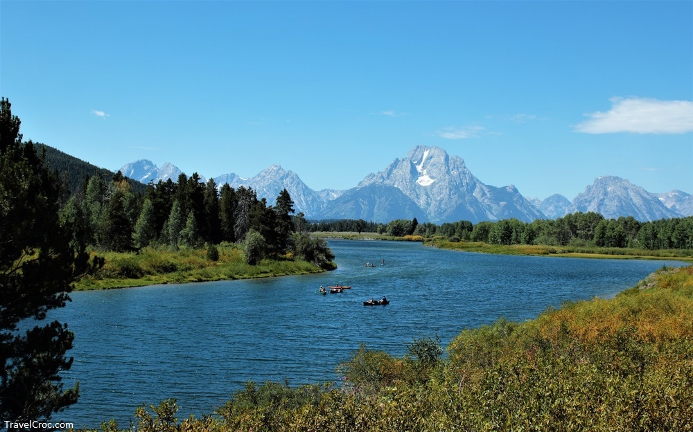 Scenic view of mighty Grand Teton mountains and Snake River - Best route from Yellowstone to Glacier