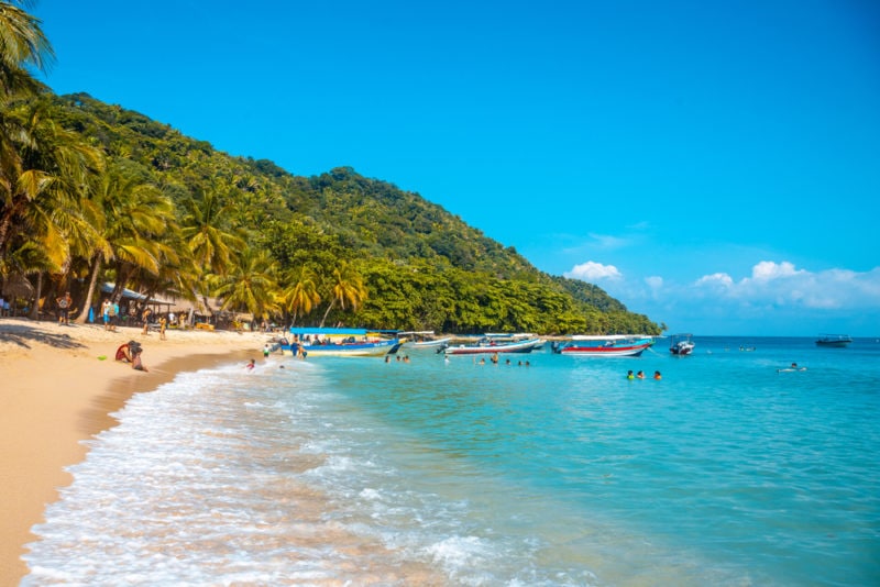 Tela, Honduras - Beautiful paradisiacal beach called Cocalito in Punta de Sal, Tena