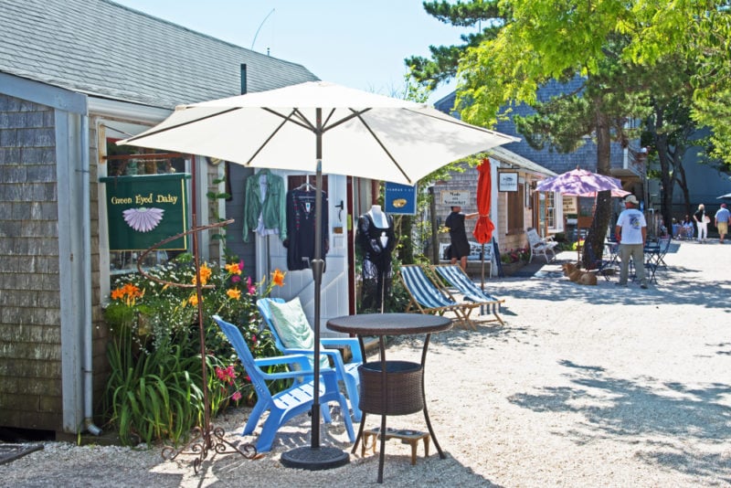 The Town of Nantucket is home to an eclectic range of shops including high end galleries, clothes shops, souvenir stores, a bookshop and a liquor store.