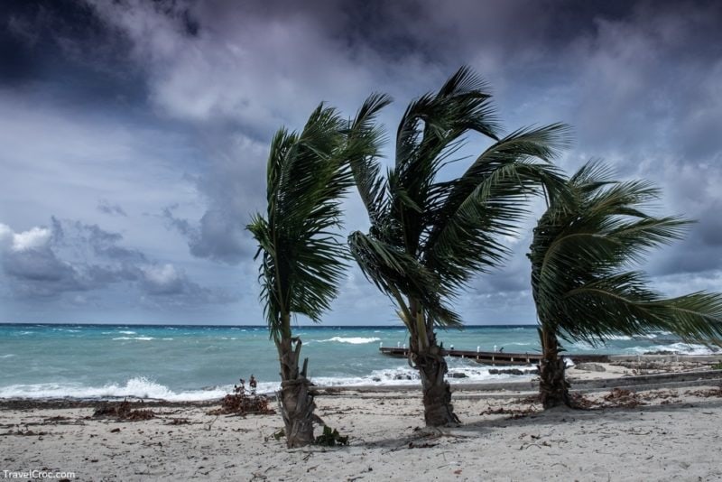 Antigua - Rainy Season - Tropical storm batters the coastline of the Cayman Islands. 