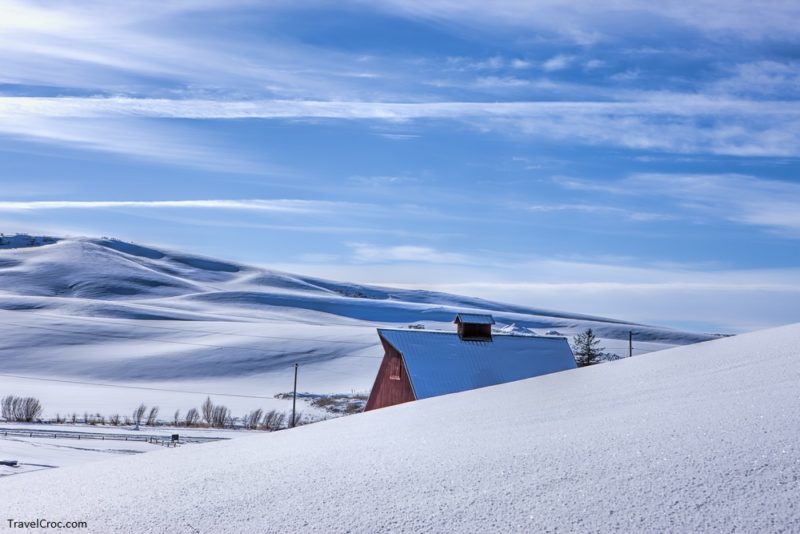 Things to do in Moscow, Idaho in Winter -Winter rural landscape in Moscow, Idaho.