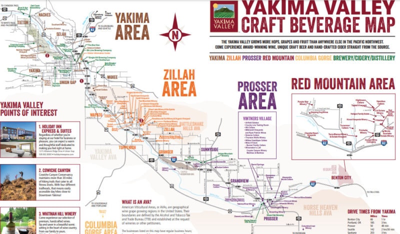 Prosser Wineries map