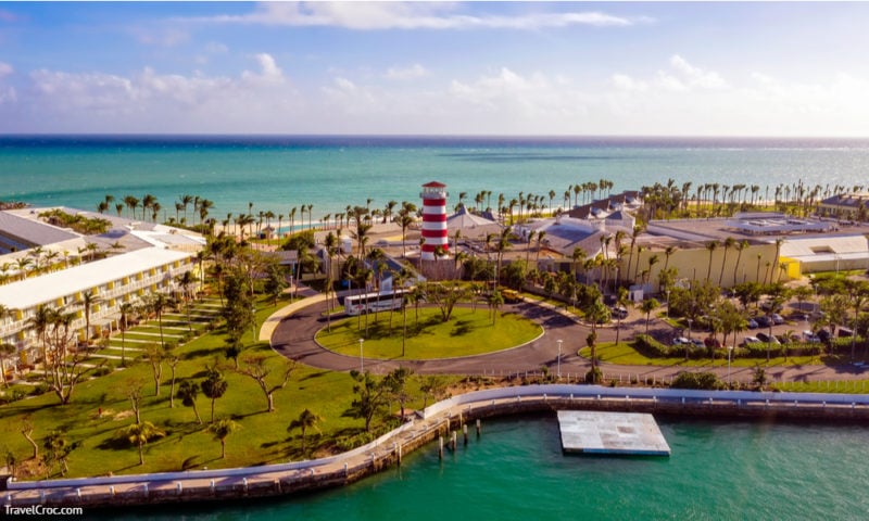 Aerial view of Freeport Port Lucaya on Grand Bahama Island - Miami to Bahamas Day Tours