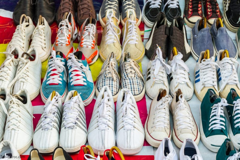 Best Flea Market in Atlanta - Colorful of second hand shoes for sale at street flea market - 
