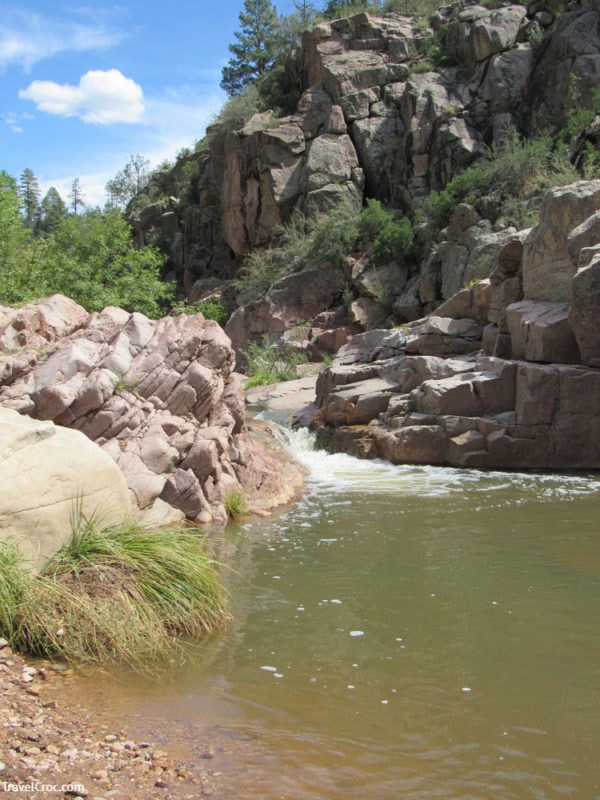 View of Ellison Creek seen on the Water Wheel Falls hiking trail in Payson, Arizona