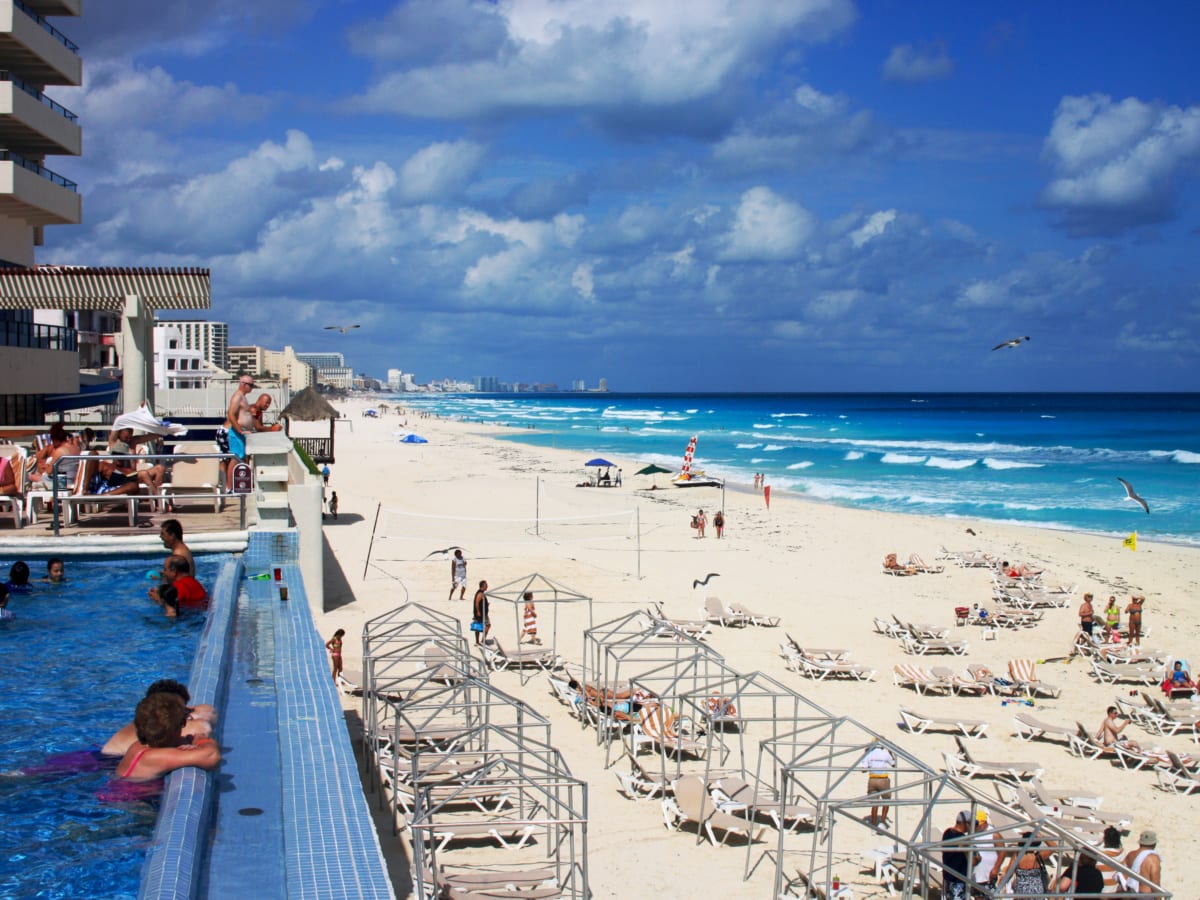 View of one of the best beaches in Cancun