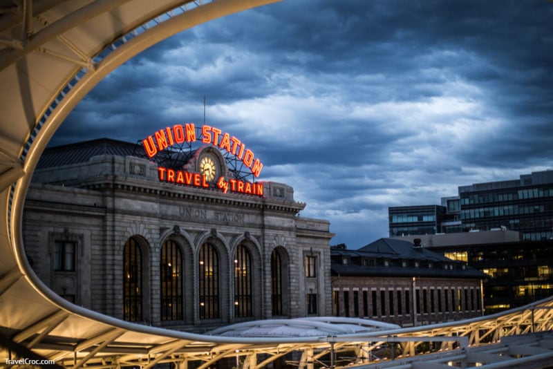 Union Station Denver Evening cloudy - Free indoor things to do in Denver