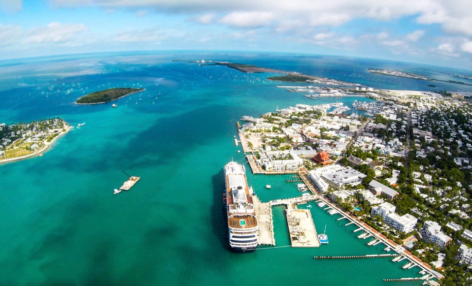 Aerial view of Key West in Florida - Can You See Cuba From Key West Florida
