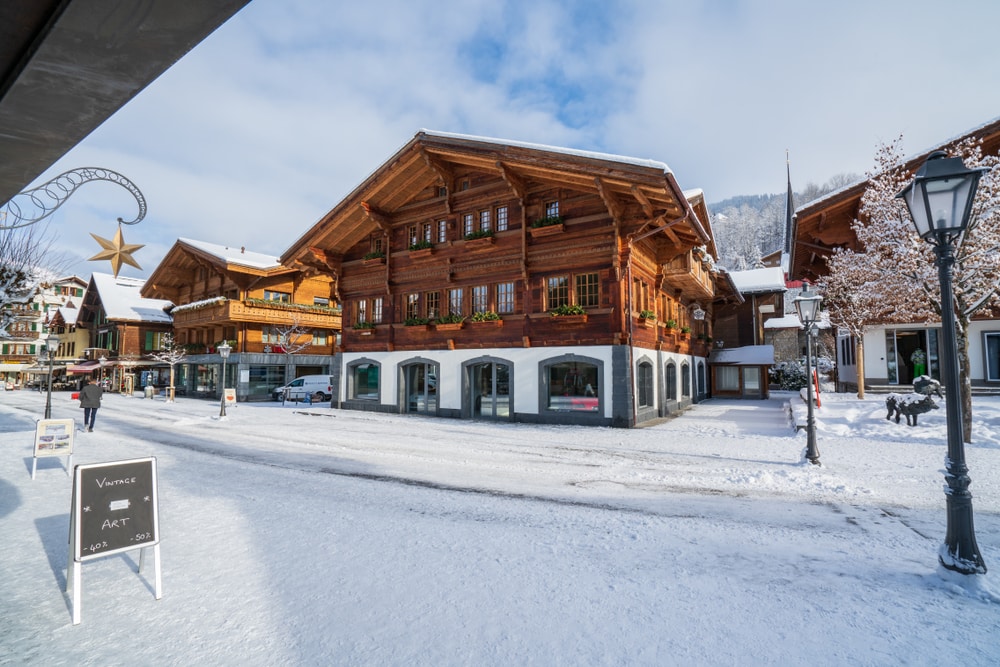 Gstaad,,Switzerland,-,01.01.2019:,Winter,View,Of,Gstaad,Promenade