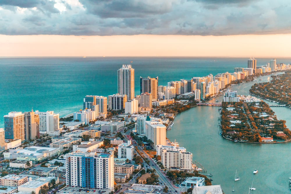 Aerial View of South Beach Miami