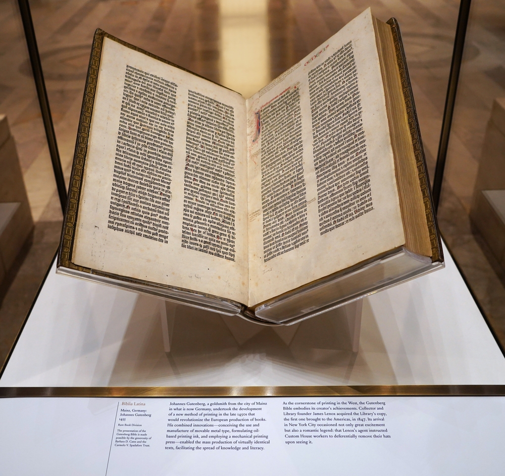 Gutenberg bible in museum