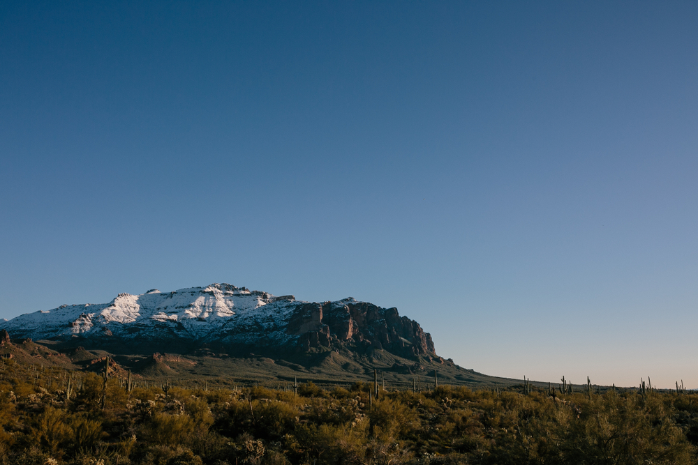 Snow,Covered,Superstition,Mountains,Near,Phoenix,,Arizona