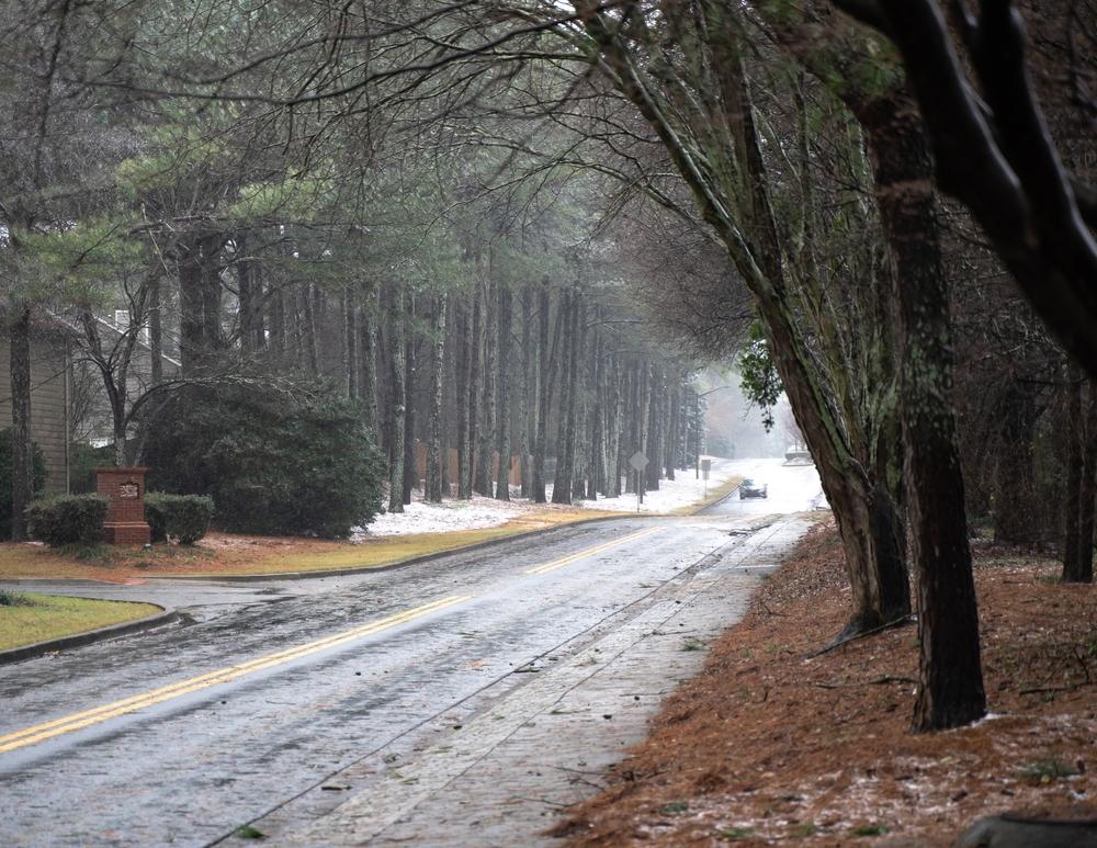 Snowy road in GA.